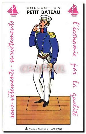 Imagen del vendedor de Carte decoupage Collection petit Bateau Epoque Charles X Aspirant Militaria a la venta por CPAPHIL