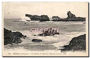 Carte Postale Ancienne Primel (Finistere La Pointe Les Chaises Effet de Lames