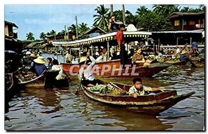 Bild des Verkufers fr Carte Postale Semi Moderne Thailand Thailand Wat Sai Floating market Bangkok zum Verkauf von CPAPHIL