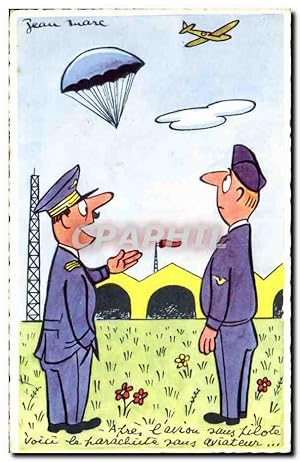 Humour - Humoristique - Militaria - avion - parachute - Carte Postale Ancienne