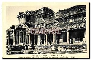 Carte Postale Ancienne Cambodge Ruines d'Angkor Angkor Vath Façade extérieure