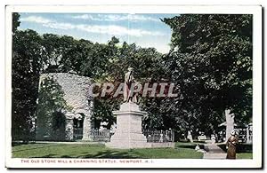 Carte Postale Ancienne The old stone mill channing statue Newport