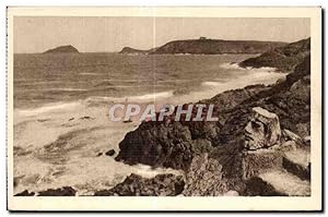 Bild des Verkufers fr Carte Postale Ancienne Cote d'Emeraude Rotheneuf Les Rochers Sculptes Lucifer defiant les flots zum Verkauf von CPAPHIL