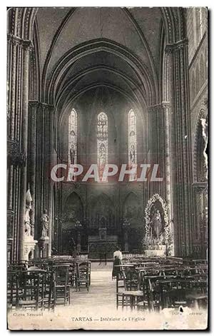 Carte Postale Ancienne Tartas Intérieur de I'Eglise