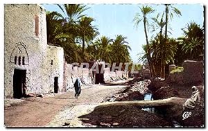 Bild des Verkufers fr Carte Postale Ancienne Vieux Biskra Une rue de I Oase Bab Darh Palmiers Dattiers zum Verkauf von CPAPHIL