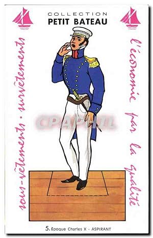 Imagen del vendedor de Carte decoupage Collection petit Bateau Epoque Charles X Aspirant Militaria a la venta por CPAPHIL