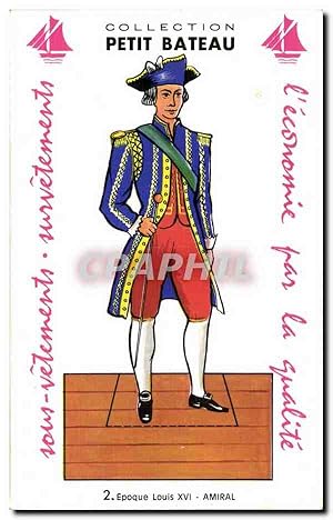 Imagen del vendedor de Carte decoupage Collection petit Bateau Epoque Louis XVI Amiral Militaria a la venta por CPAPHIL