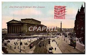 Bild des Verkufers fr Carte Postale Ancienne Lime Street and ST George's Hall Liverpool zum Verkauf von CPAPHIL