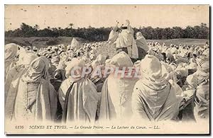 Bild des Verkufers fr Carte Postale Ancienne SCENES ET TYPES La Grande Priere La Lecture du Coran zum Verkauf von CPAPHIL