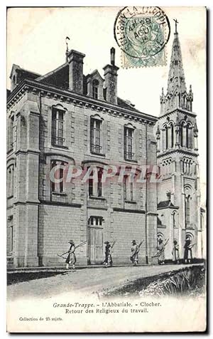 Image du vendeur pour Carte Postale Ancienne Grande Trappe L'Abbatiale Clocher Retour des Religieux du travail mis en vente par CPAPHIL