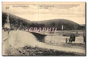 Carte Postale Ancienne Rarrage de la Glleppe Le Pont le Lion le Lac et les ecluses