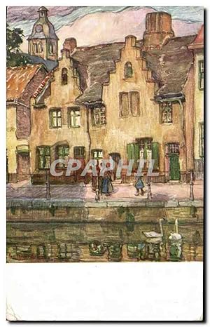Bild des Verkufers fr Carte Postale Ancienne Quai long Bruges zum Verkauf von CPAPHIL
