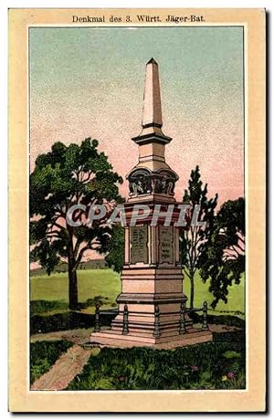 Carte Postale Ancienne Denkmal des Wurtt Jager Bat