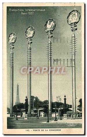 Carte Postale Ancienne Exposition Internationale Paris 1937 Architecte Paul Bigot Coq Tour Eiffel