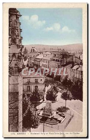 Bild des Verkufers fr Carte Postale Ancienne Ambert Boulevard Sully et Place Saint Jean vus du Clocher zum Verkauf von CPAPHIL