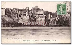 Carte Postale Ancienne Tonneins Bord Pittoresque de la Garonne