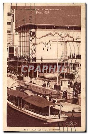 Carte Postale Ancienne Exposition Internationale Paris 1937 pavillon de la suisse