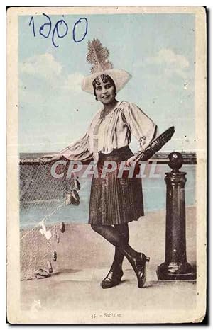 Carte Postale Ancienne Folklore Costume Femme