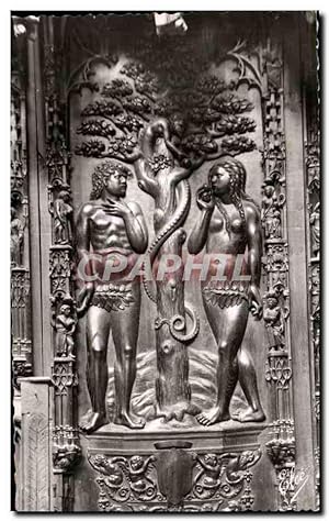 Image du vendeur pour Carte Postale Ancienne Auch la Cathdrale Quelques Statues en Bois Sculpte du Adam et Eve au Paradis Terrestre mis en vente par CPAPHIL