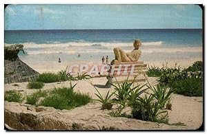 Seller image for Carte Postale Ancienne Chac Mool frente a la Playa del mismd nombre chac Mool statue in front of Chac Mool Beach Cacun Cuintana Roo Mexico for sale by CPAPHIL