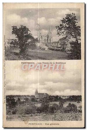 Carte Postale Ancienne Pontmain les tours de la basilique