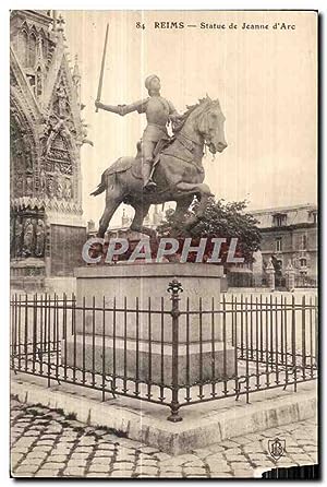 Carte Postale Ancienne Reims Statue de Jeanne d'Arc