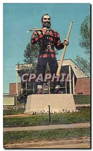 Carte Postale Ancienne Statue of the legendary Paul Bunyan at Bangor Maine