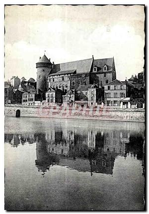 Carte Postale Ancienne Laval Le Château refiets dans la Mayenne
