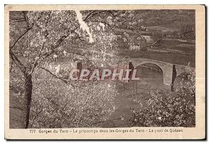Carte Postale Ancienne Gorges de Tarn Le printemps dans les Gorges du Tarn Le pont de Quezac