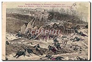 Carte Postale Ancienne Bataille de Champigny Combat de la Platriere Mort du Capitaine Adjudant Ma...