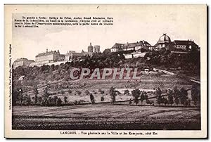 Carte Postale Ancienne Langres vue générale sur la Ville et les Remparts Cote Est