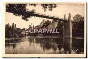 Carte Postale Ancienne La Vienne Roche Posay Le Pont Suspendu sur la Creuse R D