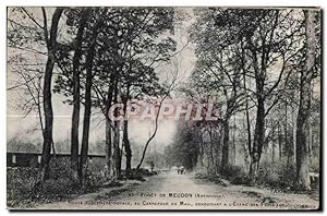 Bild des Verkufers fr Carte Postale Ancienne fort de Meudon Route Forestiere Royale au Carrefour du Mall conduisant a l'etang des Fonceaux zum Verkauf von CPAPHIL