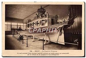 Carte Postale Ancienne Brest Le canot de I'empereur le rouf surmonte d'une couronne imperiable so...