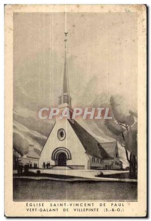 Imagen del vendedor de Carte Postale Ancienne Eglise Saint Vincent De Paul Vert Galant De Villepinte a la venta por CPAPHIL