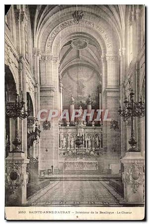 Carte Postale Ancienne Sainte Anne D'Auray Intérieur de In Basilique Le Choeur Orgue