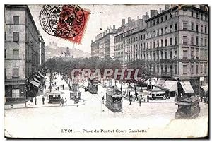 Carte Postale Ancienne Lyon Place du Pont et Cours Gambetta