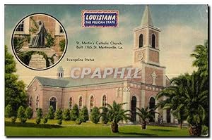 Carte Postale Ancienne Lousiana St Martin's Catholic Church Built Martinsville la