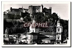 Carte Postale Ancienne Salzburg Dom mit Fostung