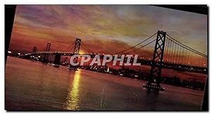 Bild des Verkufers fr Carte Postale Ancienne Sunset San Francisco Bay Bridge Linking San Francisco zum Verkauf von CPAPHIL