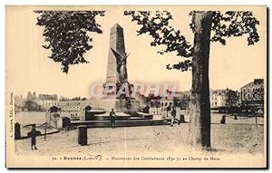 Seller image for Carte Postale Ancienne Rennes Monument des Combattants au Champ de Mars for sale by CPAPHIL