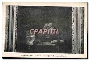 Bild des Verkufers fr Carte Postale Ancienne Musee de Rennes Natures Mortes Chardin zum Verkauf von CPAPHIL