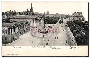 Bild des Verkufers fr Carte Postale Ancienne Wien Vienne Parlament Pallas Fithene (Minerva) Brunnen Franzensring zum Verkauf von CPAPHIL