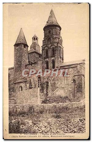 Image du vendeur pour Carte Postale Ancienne Collonges L'Eglise et son clocher (style roman Limousin XII siecis Monument Historique) mis en vente par CPAPHIL