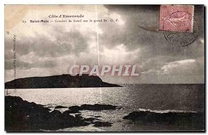 Bild des Verkufers fr Carte Postale Ancienne Cote d'Emeraude Saint Malo Coucher de Soleil sur la Grand Be zum Verkauf von CPAPHIL
