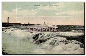 Carte Postale Ancienne Lre Harve Le Port un jour de Tenpete