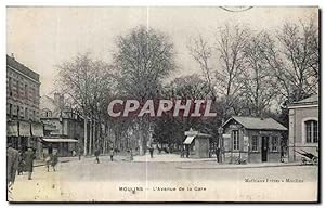 Carte Postale Ancienne Moulins l'avenue de la Gare