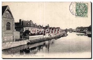 Carte Postale Ancienne Sens Quai de l'île d'Yonne