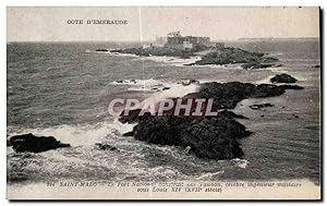 Bild des Verkufers fr Carte Postale Ancienne Saint Malo Le Fort National Construit par Vauban Celebre ingenieur militaire Sous Louis zum Verkauf von CPAPHIL