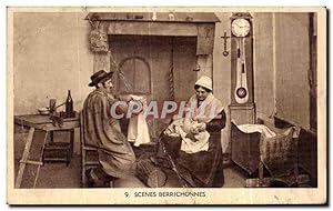 Carte Postale Ancienne Scenes Berrichonnes Folklore Costume